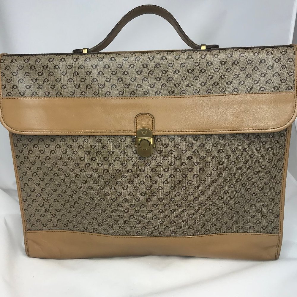 Flavi Vismano Firenze Tan Vintage Briefcase Italy